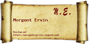 Morgent Ervin névjegykártya